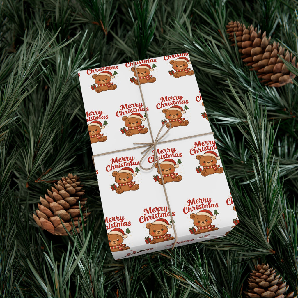 Christmas Gift Wrap Papers, Holiday Wrapping Paper Roll, Cute Teddy Bear Design, Xmas Wrapping Supplies, Festive Gift Packaging