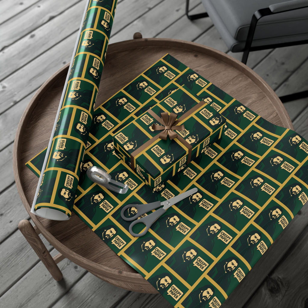 What We Do in the Shadows Nandor Gift Wrap Paper — Green & Gold Vampire-Themed Wrapping Paper