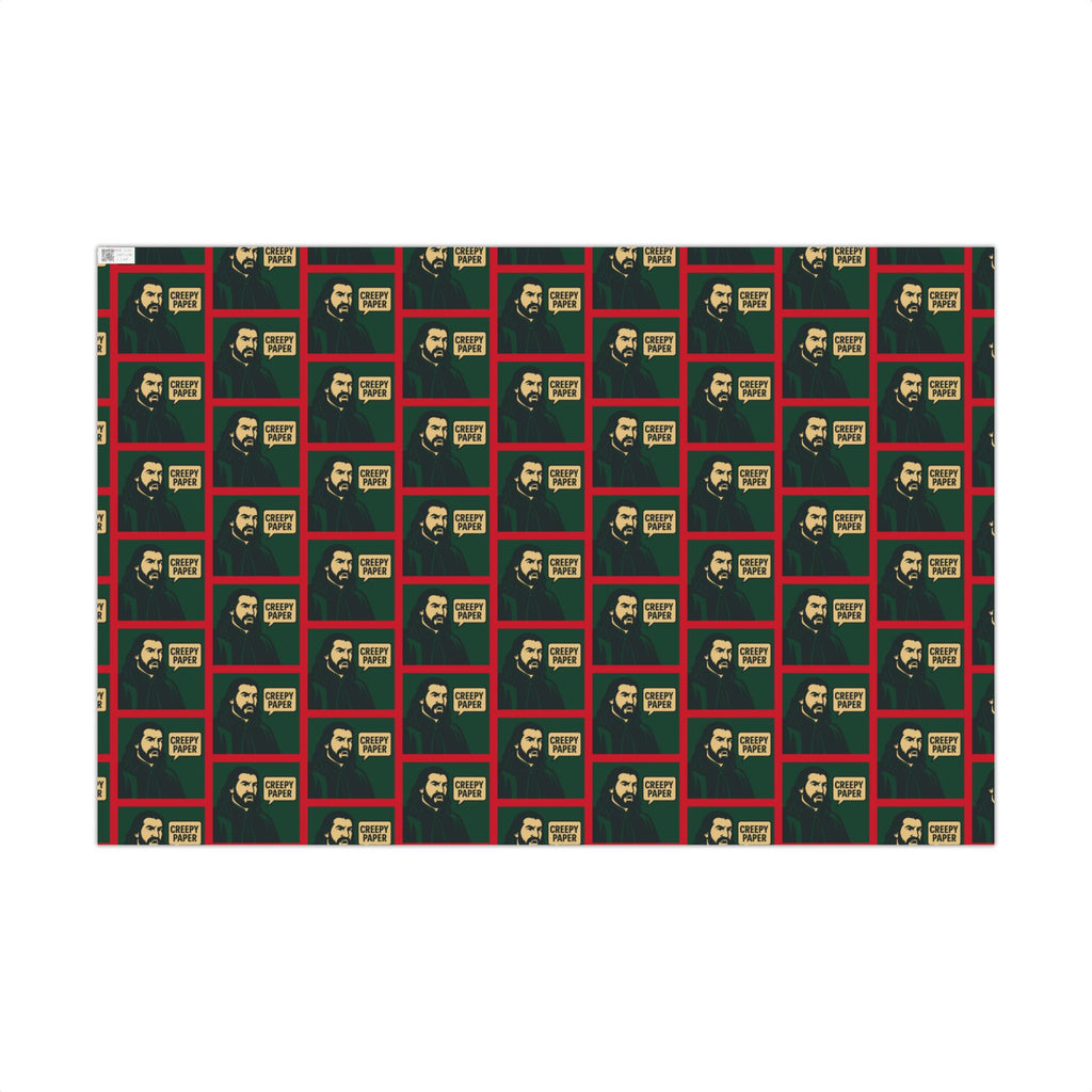 Green/Red - Creepy Paper Wrapping Paper, Nandor from What we do in the Shadows Show, Gift Wrap for Fans, Halloween Decor, Unique Gift Wrap