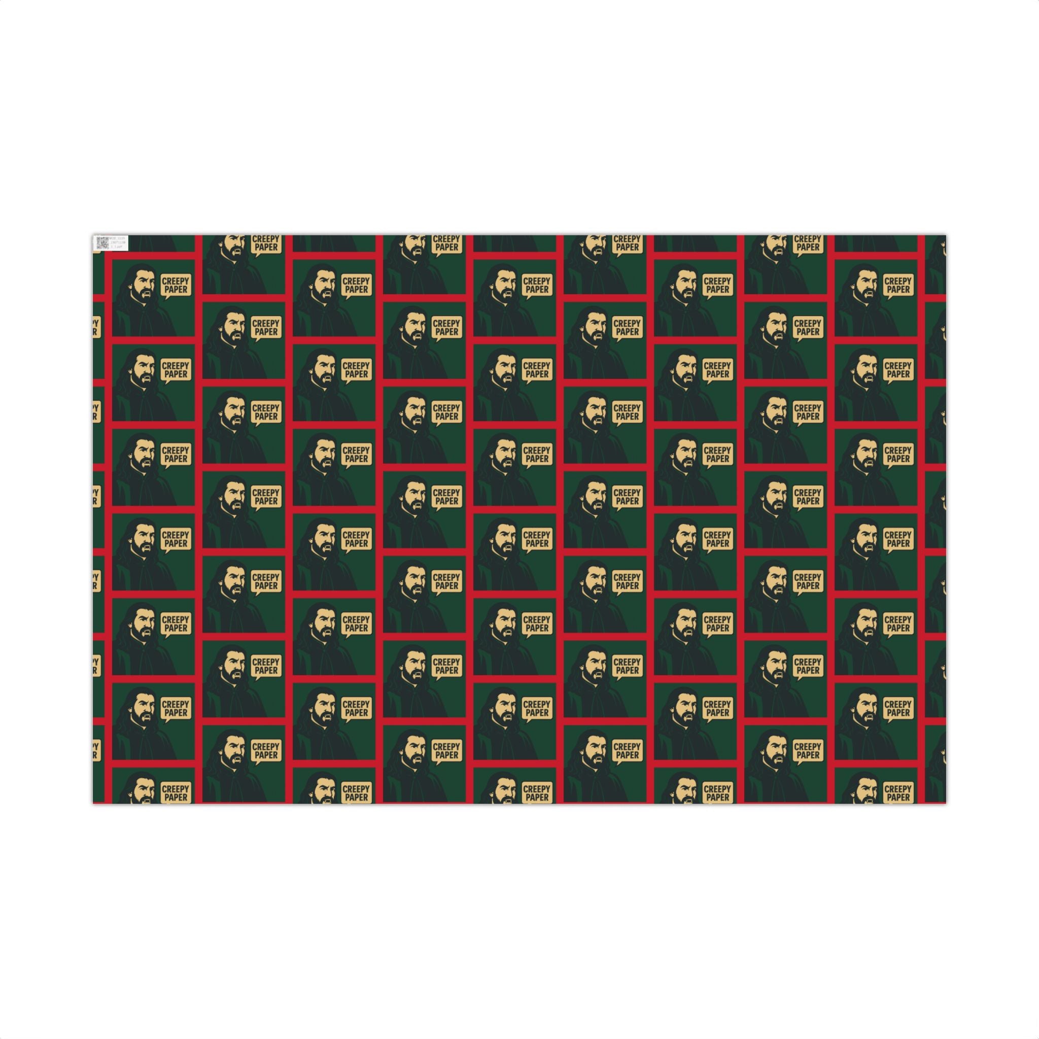 Green/Red - Creepy Paper Wrapping Paper, Nandor from What we do in the Shadows Show, Gift Wrap for Fans, Halloween Decor, Unique Gift Wrap