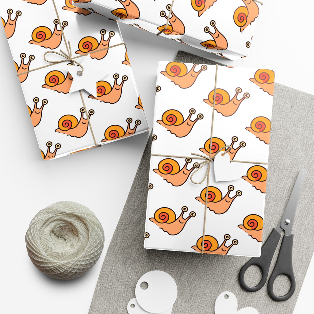Cute Snail Gift Wrapping Paper, Roll with Cute Snail Design - Perfect for Nature Lovers, Kids' Birthdays, Holidays, Crafting, DIY Projects