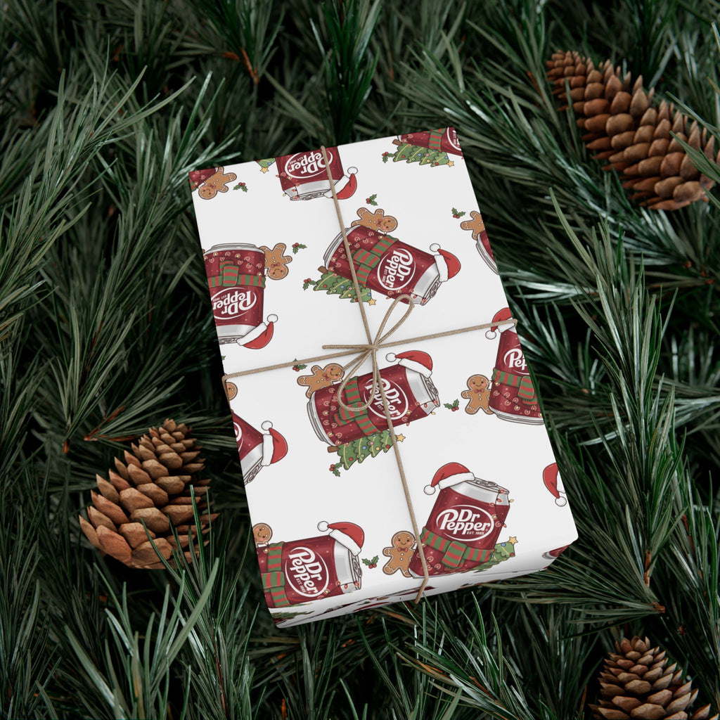 Wrapping Paper, Funny Dr Pepper Christmas Gift Wrap Papers, Holiday Gift Wrap, Unique Christmas Wrap, Christmas Present Soda Pop Texas