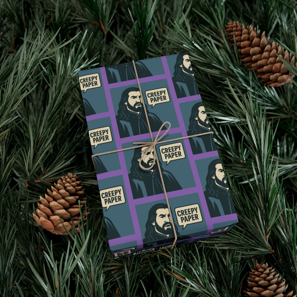 Creepy Paper Wrapping Paper, Nandor from What we do in the Shadows Show, Gift Wrap for Fans, Halloween Decor, Unique Gift Wrap Sheets