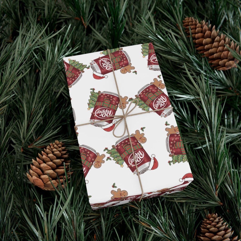 Wrapping Paper, Funny Dr Pepper Christmas Gift Wrap Papers, Holiday Gift Wrap, Unique Christmas Wrap, Christmas Present Soda Pop Texas