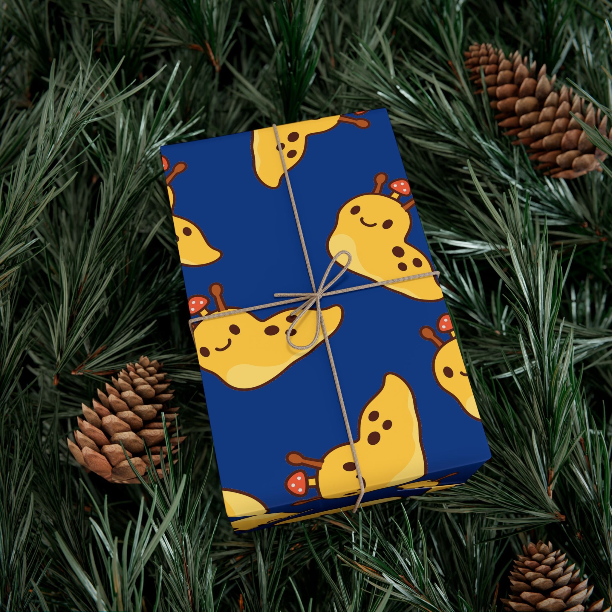 Gift Wrap Papers, Nature Lover Gift, Cute Banana Slug Mushroom Design, Gift Wrap Sheets, Wrapping Paper Roll, Snail Slug Lover Present