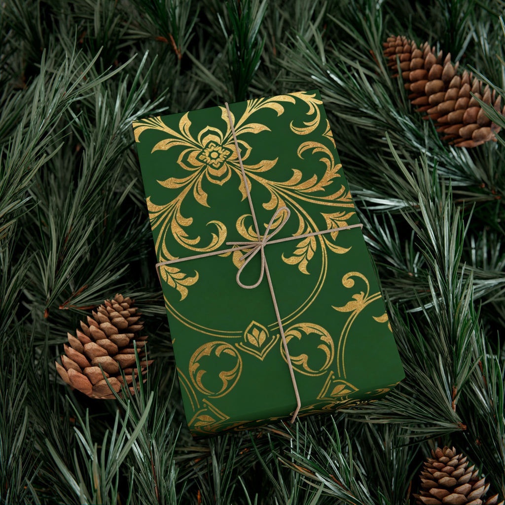 Middle-earth Elvish Luxury Gift Wrap Paper — Green LOTR-Inspired Wrapping