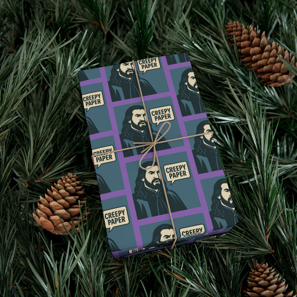 Creepy Paper Wrapping Paper, Nandor from What we do in the Shadows Show, Gift Wrap for Fans, Halloween Decor, Unique Gift Wrap Sheets