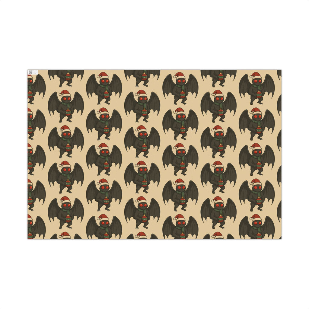 Mug, Mothman Cryptid Funny Christmas Art Drawing, Cryptid Gift Wrap Papers, Gift Wrapping Paper, Holiday Art Print, Funny Cryptid Design,