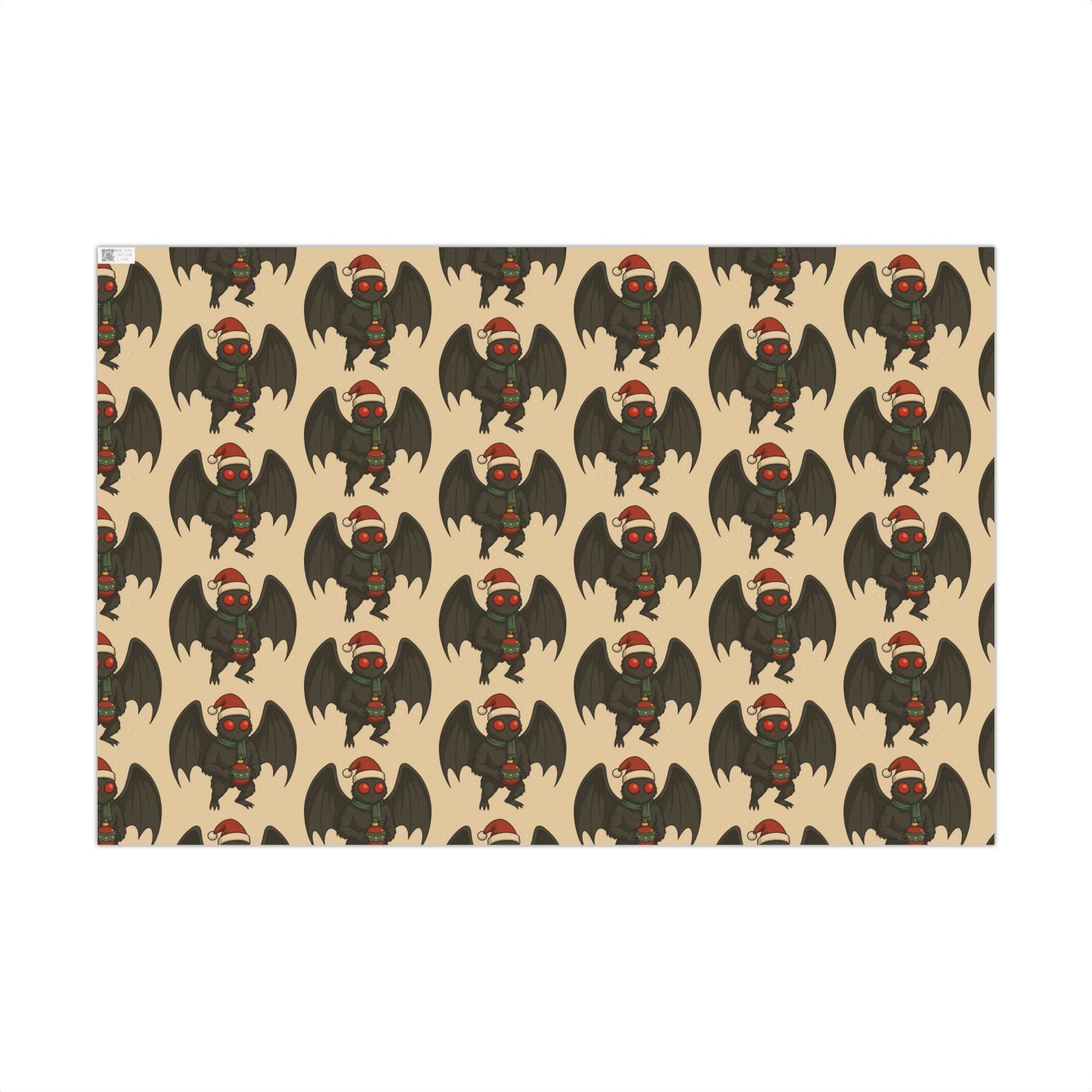 Mug, Mothman Cryptid Funny Christmas Art Drawing, Cryptid Gift Wrap Papers, Gift Wrapping Paper, Holiday Art Print, Funny Cryptid Design,