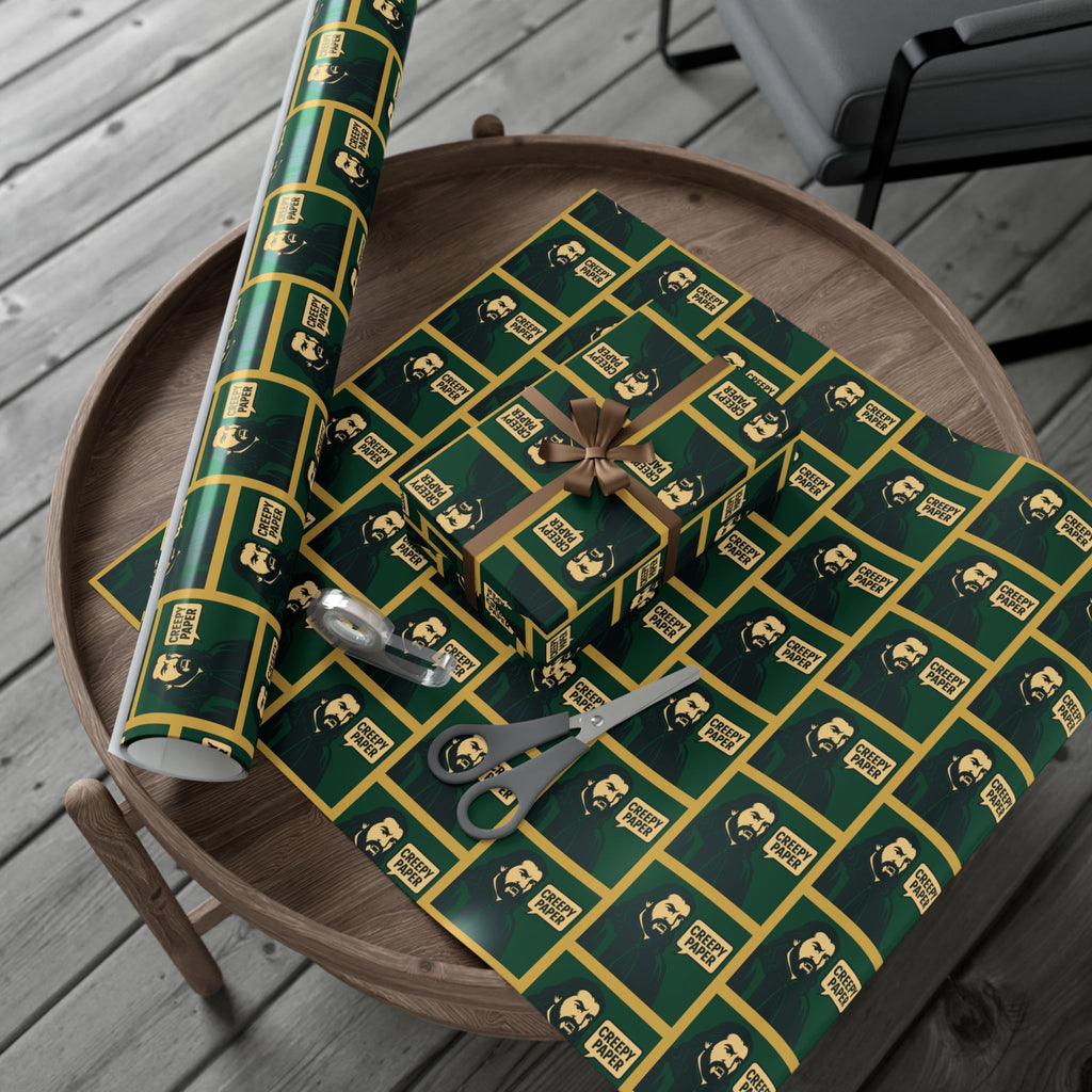 What We Do in the Shadows Nandor Gift Wrap Paper — Green & Gold Vampire-Themed Wrapping Paper
