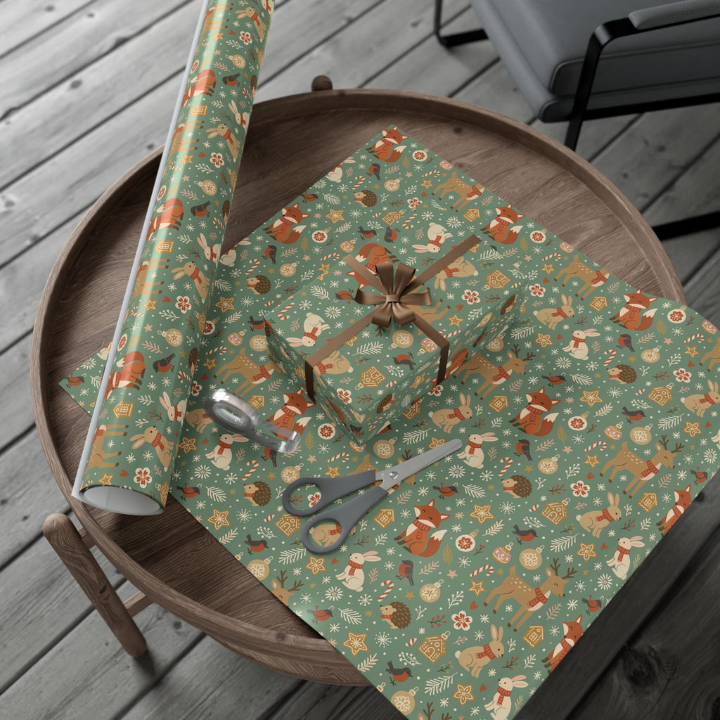 Woodland Forest Animals Gift Wrap — Cute Fox, Deer, Bunny Wrapping Paper