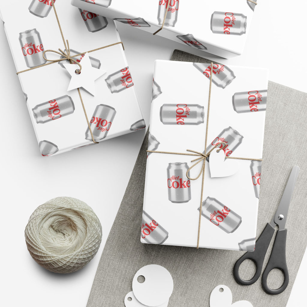 Diet Coke Can Gift Wrap Paper — Soda Can Pattern Wrapping Paper