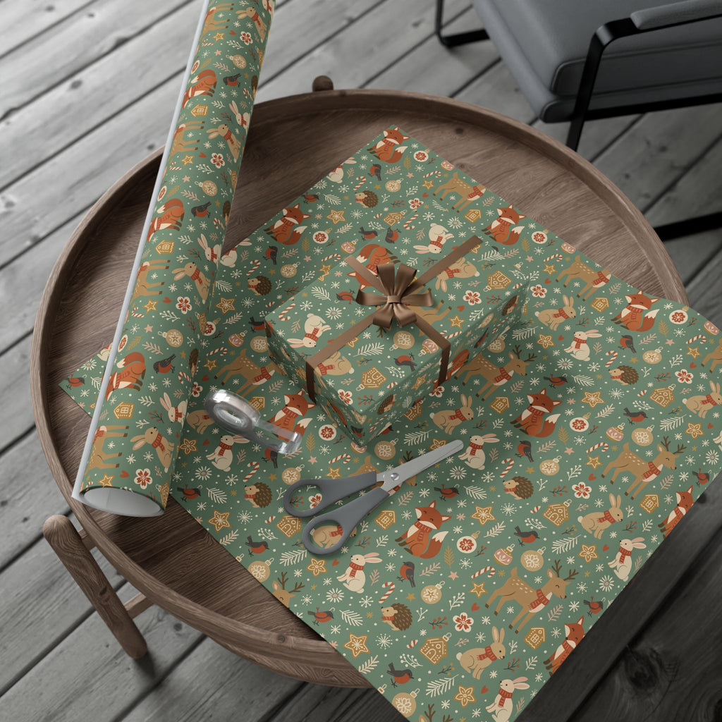 Woodland Forest Animals Gift Wrap — Cute Fox, Deer, Bunny Wrapping Paper