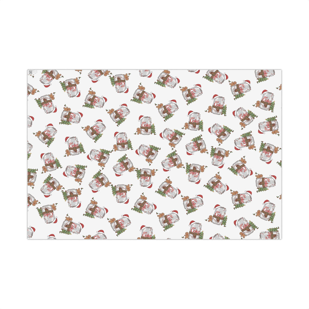 Diet Coke Christmas Wrapping Paper, Diet Coke Gift Wrap, Coca Cola Holiday Present Wrap, Funny Xmas Decor, Festive Wrapping Sheets