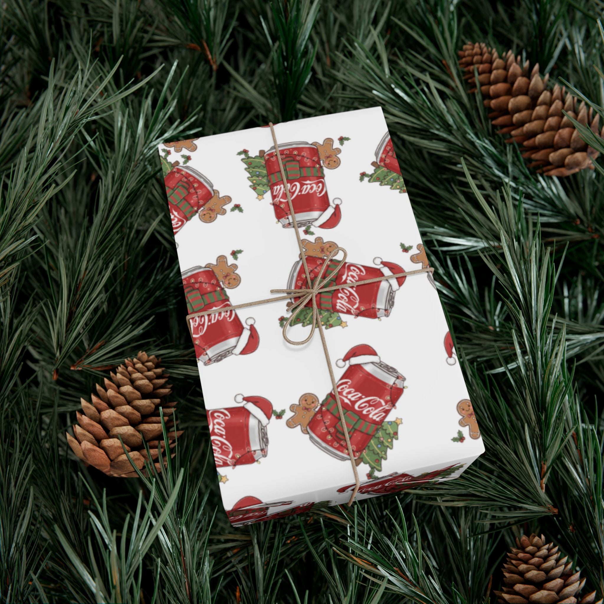 Coca Cola Christmas Wrapping Paper, Holiday Gift Wrap, Festive Xmas Gift Wrap, Coca Cola Pop Soda Paper, Funny Cute Wrapping Paper