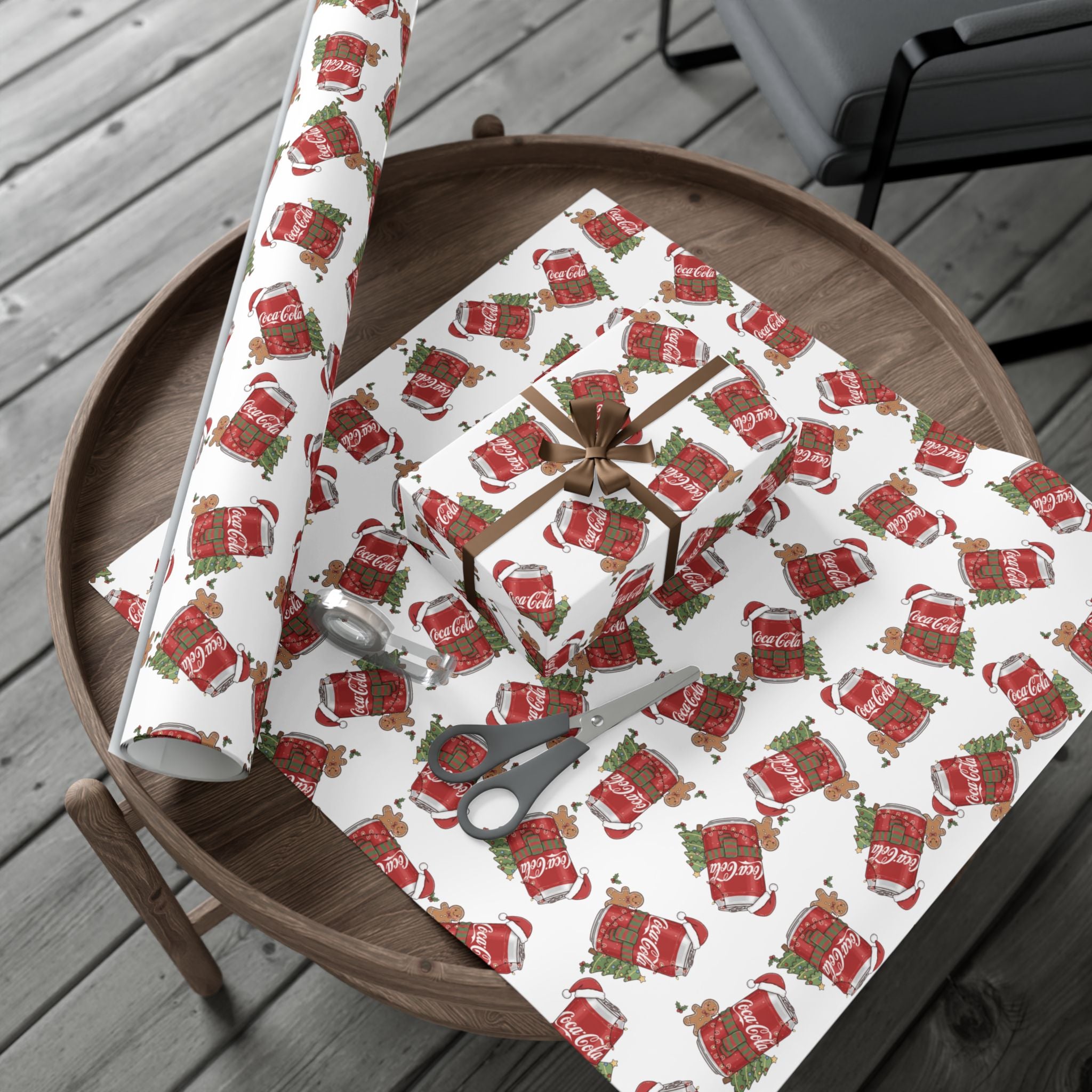 Coca Cola Christmas Wrapping Paper, Holiday Gift Wrap, Festive Xmas Gift Wrap, Coca Cola Pop Soda Paper, Funny Cute Wrapping Paper