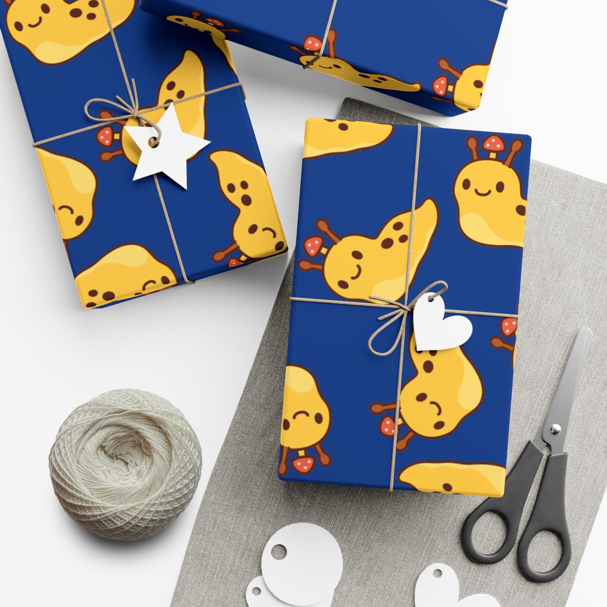 Gift Wrap Papers, Nature Lover Gift, Cute Banana Slug Mushroom Design, Gift Wrap Sheets, Wrapping Paper Roll, Snail Slug Lover Present