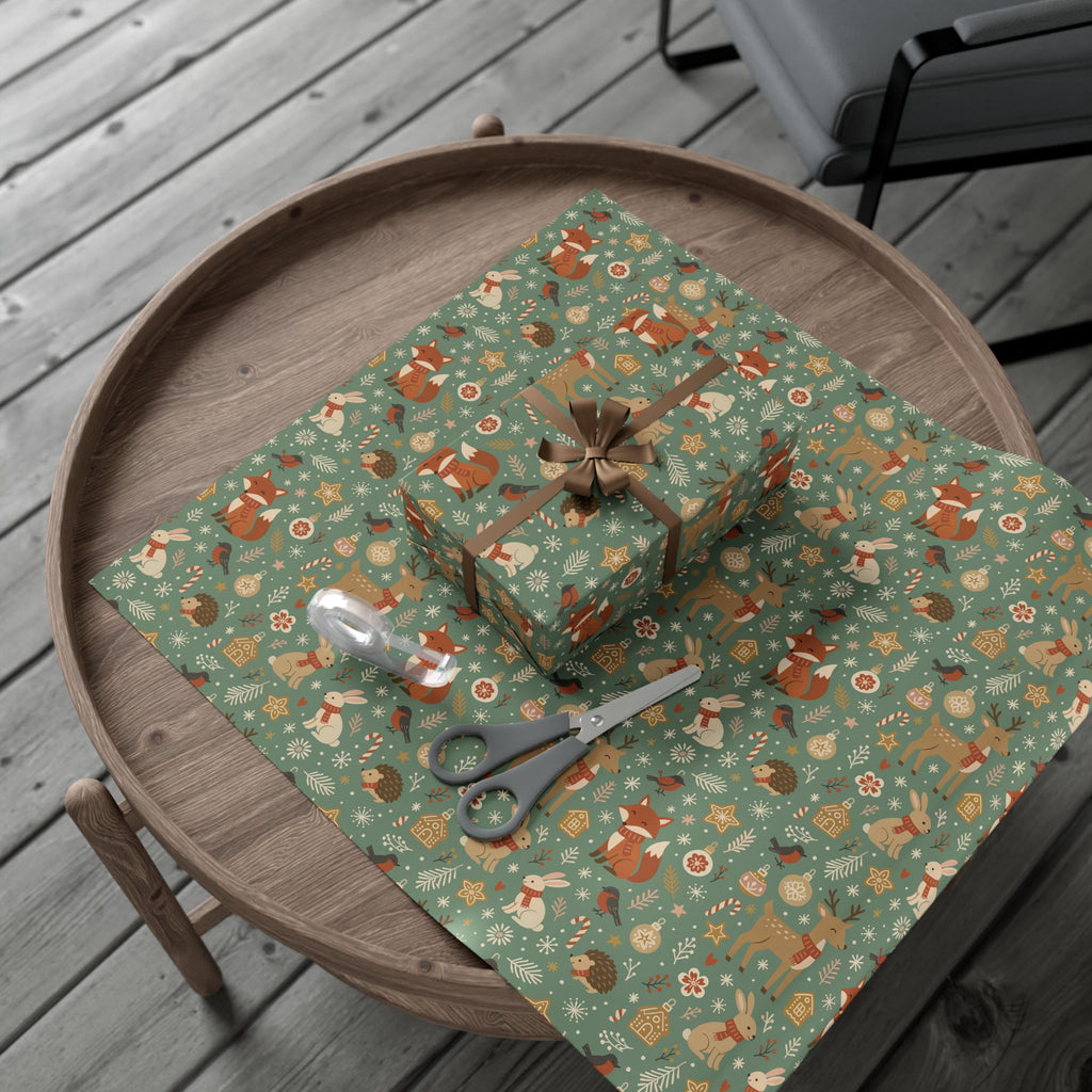 Woodland Forest Animals Gift Wrap — Cute Fox, Deer, Bunny Wrapping Paper