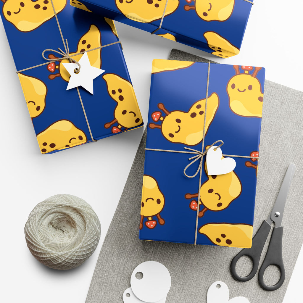 Gift Wrap Papers, Nature Lover Gift, Cute Banana Slug Mushroom Design, Gift Wrap Sheets, Wrapping Paper Roll, Snail Slug Lover Present