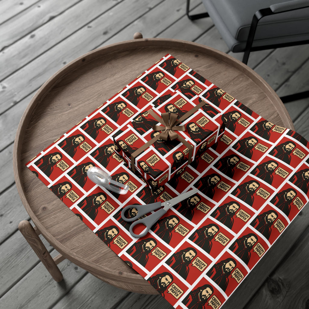 Creepy Paper Wrapping Paper — Red & White (What We Do in the Shadows)