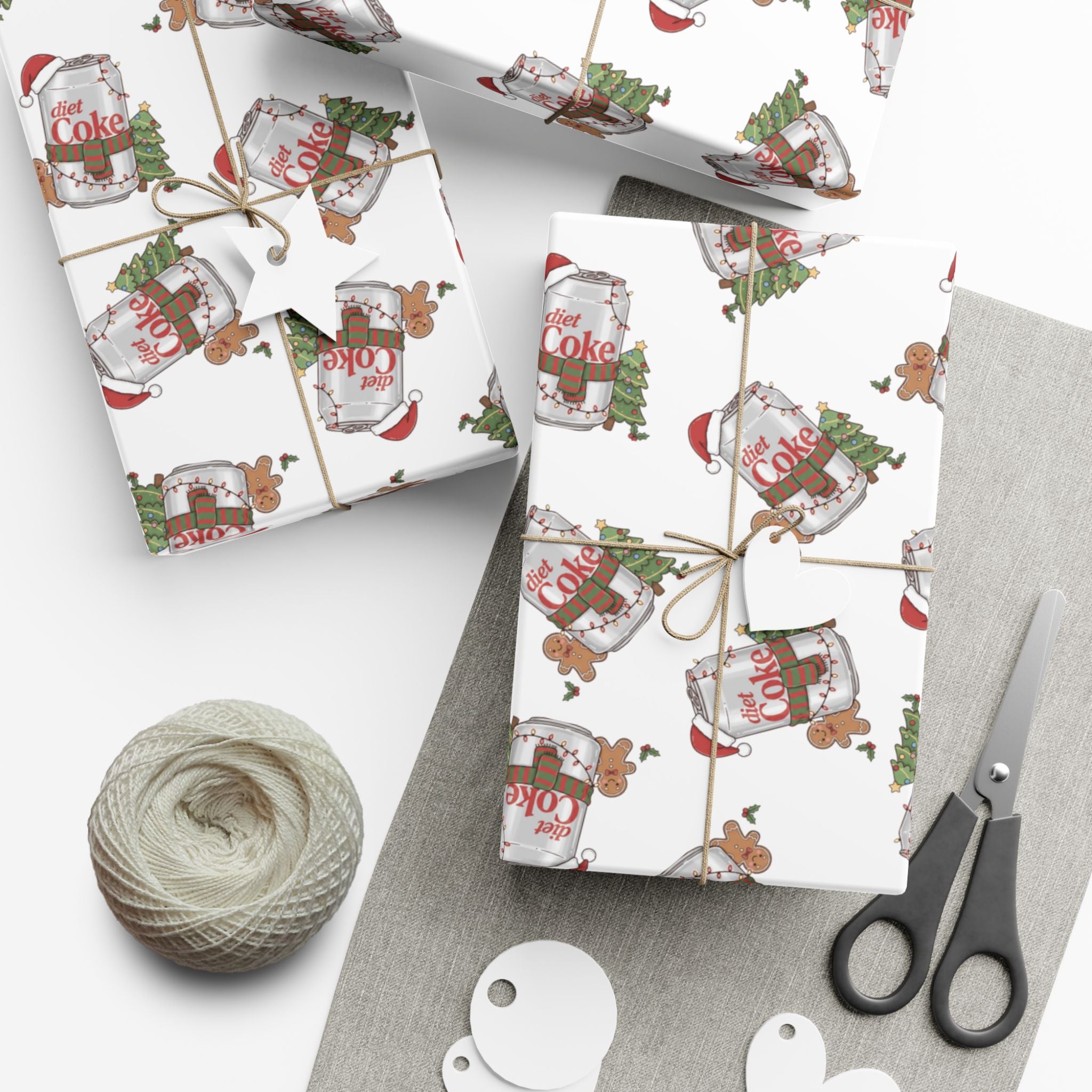 Diet Coke Christmas Wrapping Paper, Diet Coke Gift Wrap, Coca Cola Holiday Present Wrap, Funny Xmas Decor, Festive Wrapping Sheets