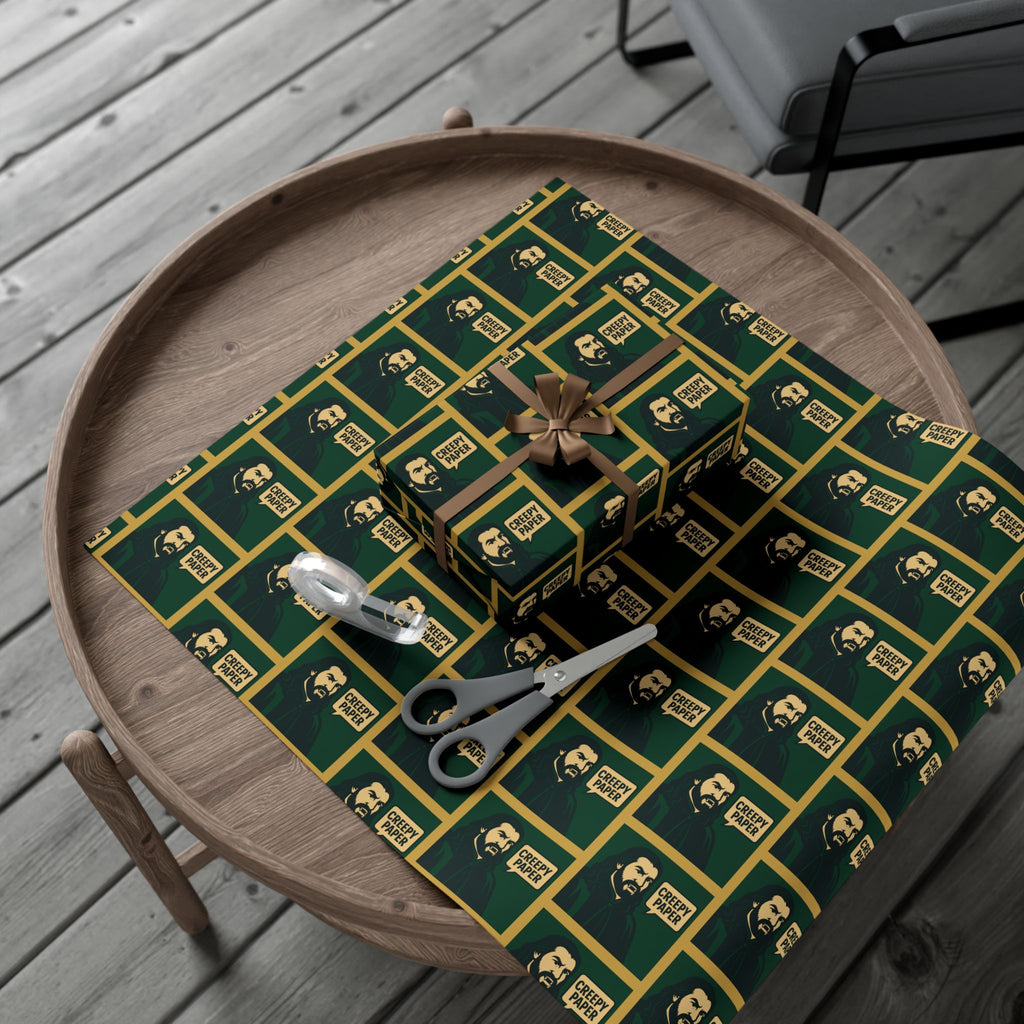 What We Do in the Shadows Nandor Gift Wrap Paper — Green & Gold Vampire-Themed Wrapping Paper