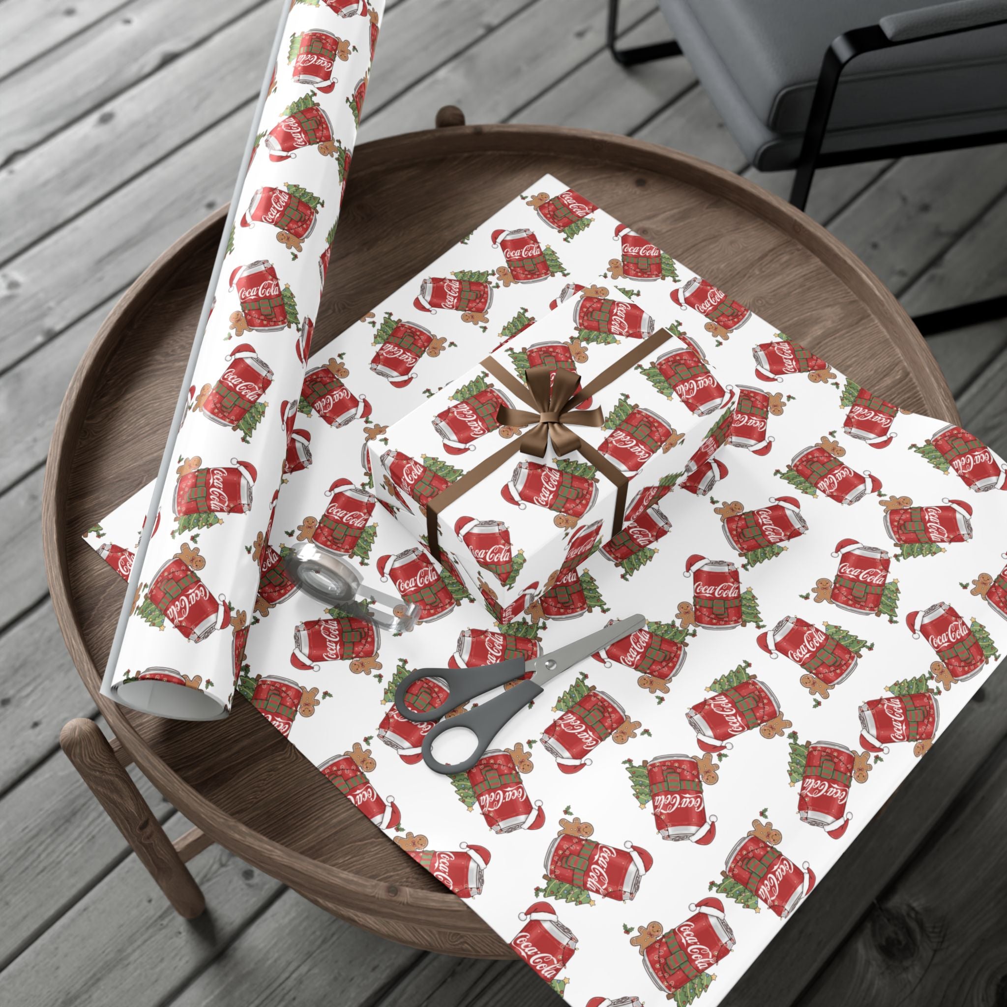 Coca Cola Christmas Wrapping Paper, Holiday Gift Wrap, Festive Xmas Gift Wrap, Coca Cola Pop Soda Paper, Funny Cute Wrapping Paper