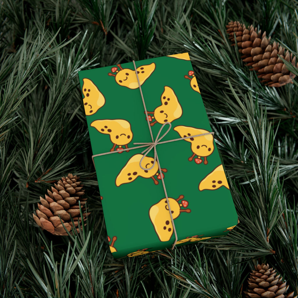 Banana Slug Gift Wrap Paper — Cute Slug with Mushroom Illustration