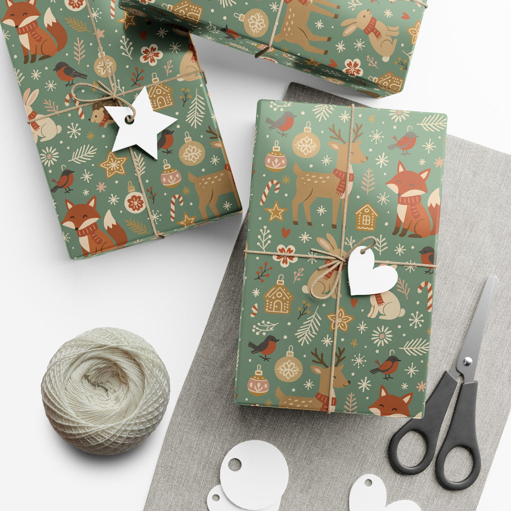 Woodland Forest Animals Gift Wrap — Cute Fox, Deer, Bunny Wrapping Paper