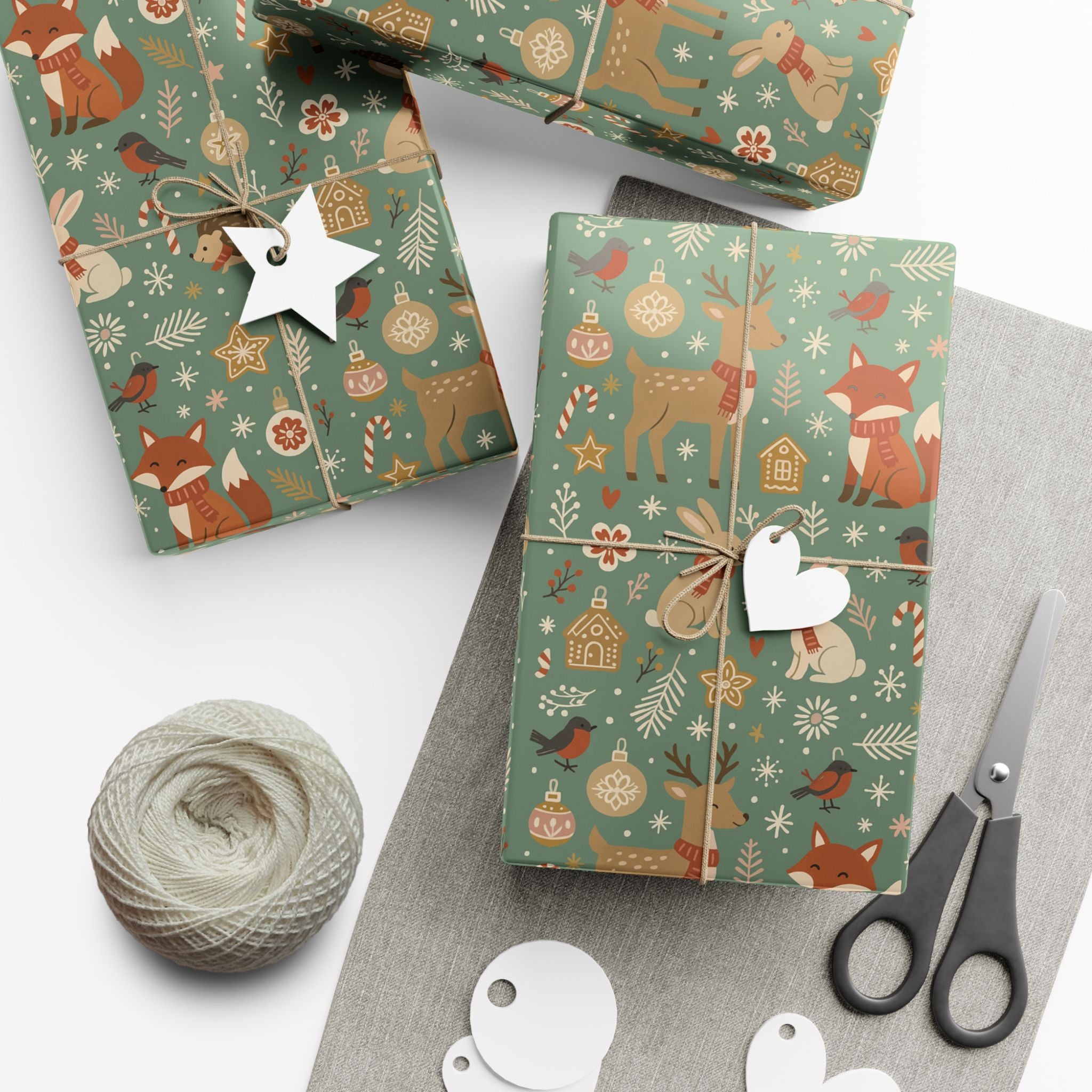 Woodland Forest Animals Gift Wrap — Cute Fox, Deer, Bunny Wrapping Paper