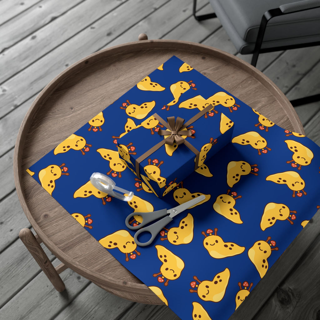 Gift Wrap Papers, Nature Lover Gift, Cute Banana Slug Mushroom Design, Gift Wrap Sheets, Wrapping Paper Roll, Snail Slug Lover Present