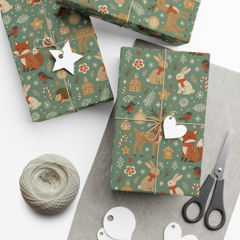 Woodland Forest Animals Gift Wrap — Cute Fox, Deer, Bunny Wrapping Paper