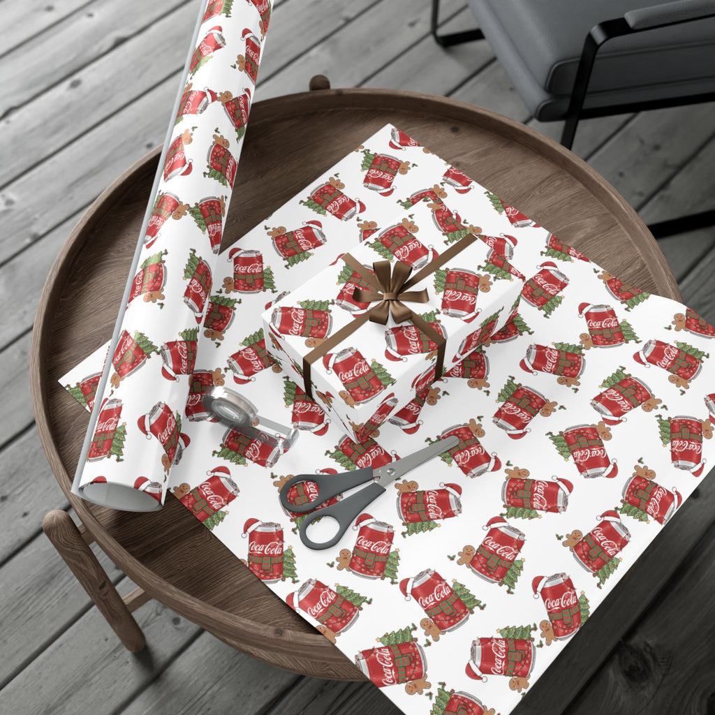 Coca Cola Christmas Wrapping Paper, Holiday Gift Wrap, Festive Xmas Gift Wrap, Coca Cola Pop Soda Paper, Funny Cute Wrapping Paper