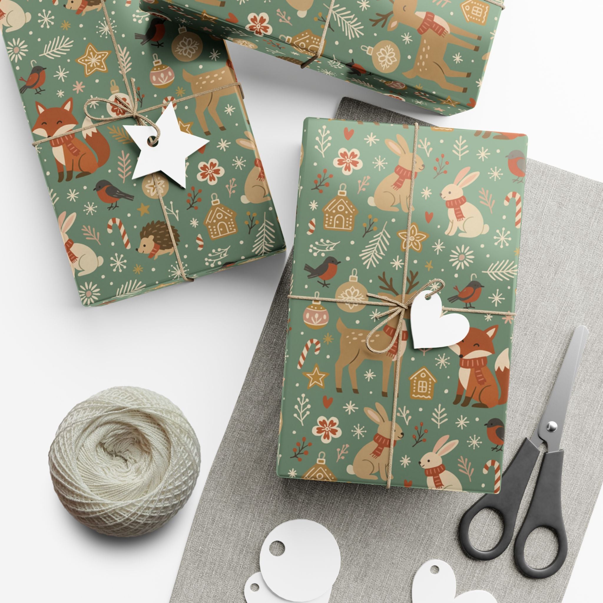 Woodland Forest Animals Gift Wrap — Cute Fox, Deer, Bunny Wrapping Paper