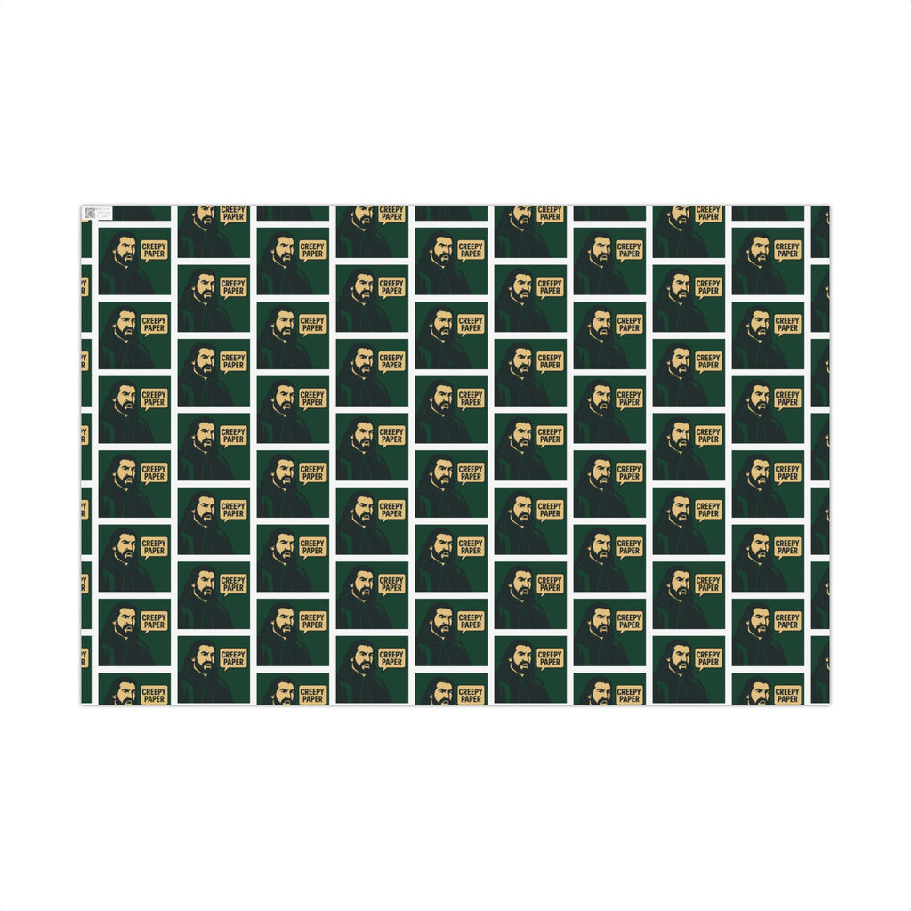 Green/White - Creepy Paper Wrapping Paper, Nandor from What we do in the Shadows Show, Gift Wrap for Fans, Halloween Decor, Unique Gift Wrap