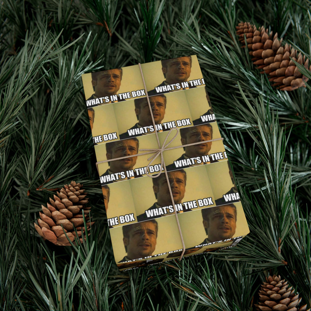 Wrapping Paper, Whats in the box Seven Movie Quote with Brad Pitt, Gift Wrap Roll, Film Lover Present, Movie Buff Gift, Unique Movie