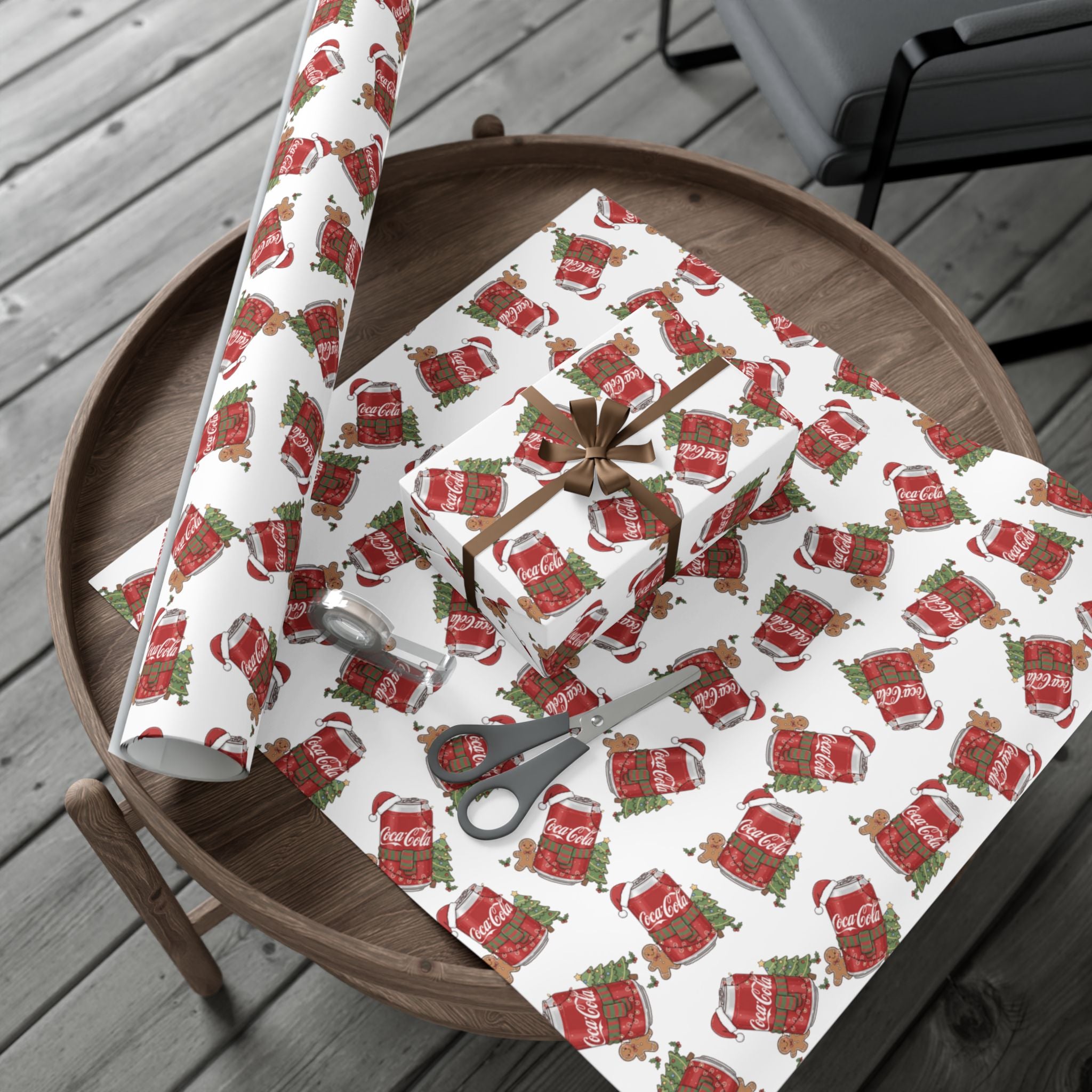 Coca Cola Christmas Wrapping Paper, Holiday Gift Wrap, Festive Xmas Gift Wrap, Coca Cola Pop Soda Paper, Funny Cute Wrapping Paper